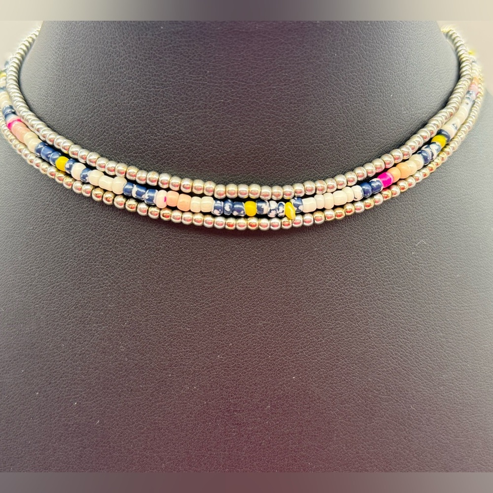 Sugarfix Beaded Choker Necklace Multicolor Beachy Style Stackable Coastal Gift